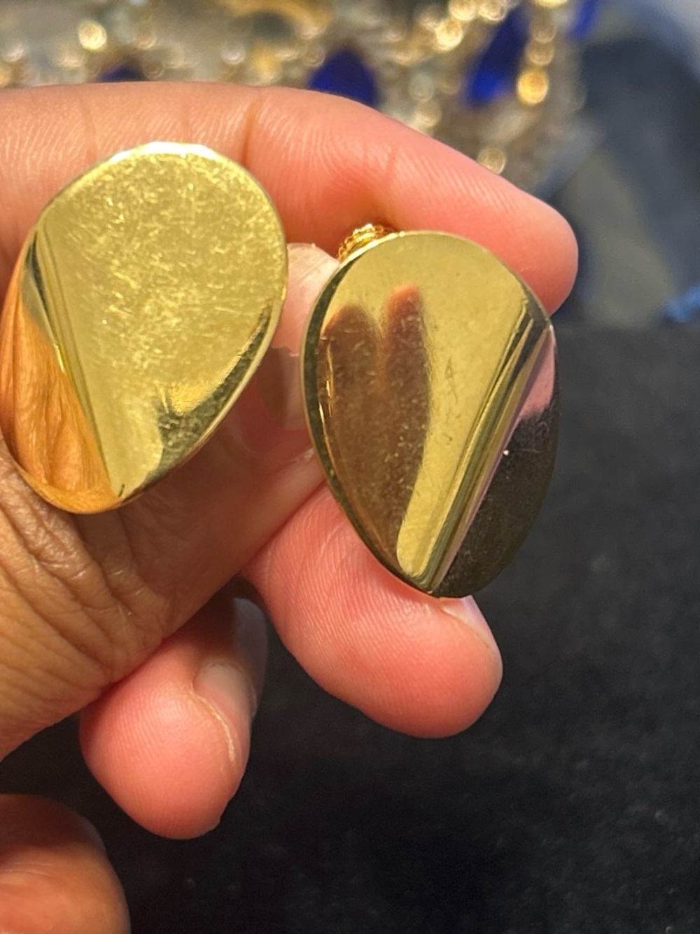 Napier Gold Teardrop Screw-Back Earrings